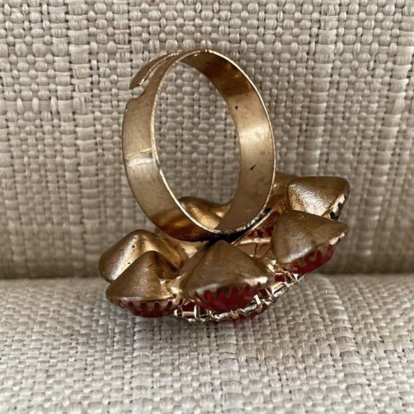 Women Ring Fashion Jewelry Multi Color Crystals Ring Size Adjustable 6 To 8 - Picture 10 of 12